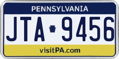 PA license plate JTA9456
