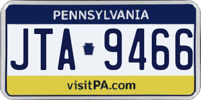 PA license plate JTA9466
