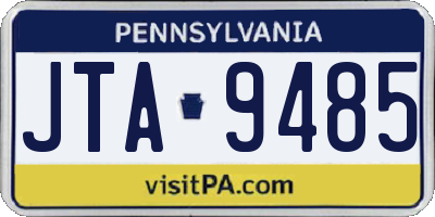 PA license plate JTA9485