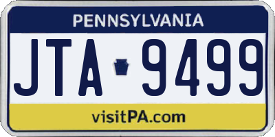 PA license plate JTA9499