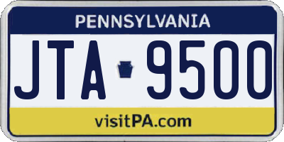PA license plate JTA9500