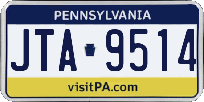 PA license plate JTA9514