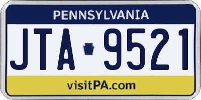 PA license plate JTA9521