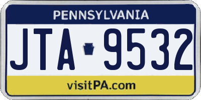 PA license plate JTA9532