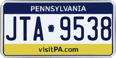 PA license plate JTA9538