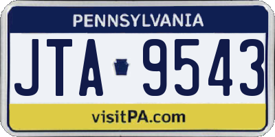 PA license plate JTA9543