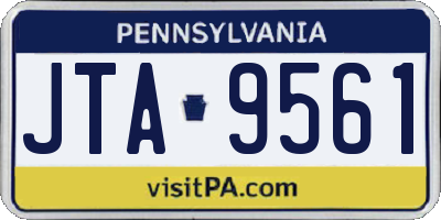 PA license plate JTA9561
