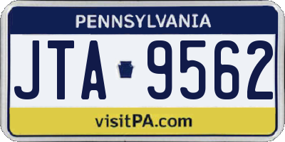 PA license plate JTA9562