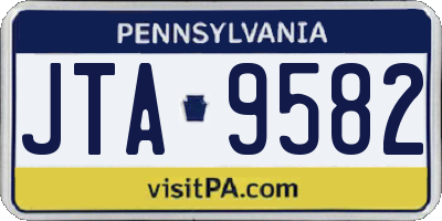 PA license plate JTA9582