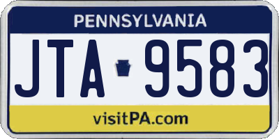 PA license plate JTA9583