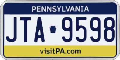 PA license plate JTA9598