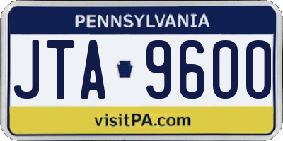 PA license plate JTA9600