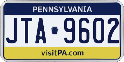 PA license plate JTA9602