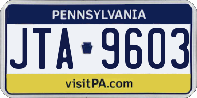 PA license plate JTA9603