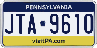 PA license plate JTA9610