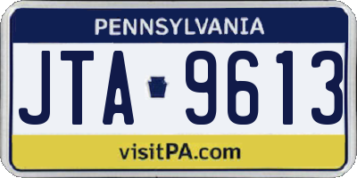 PA license plate JTA9613