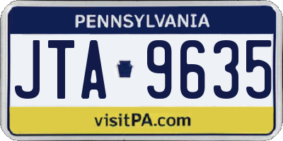 PA license plate JTA9635