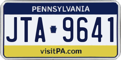PA license plate JTA9641