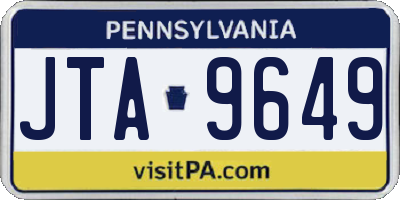 PA license plate JTA9649