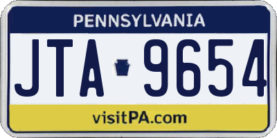 PA license plate JTA9654