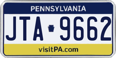 PA license plate JTA9662