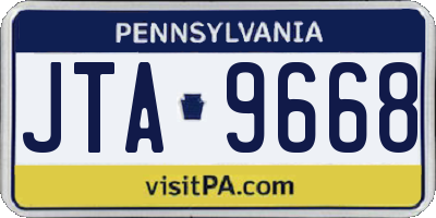 PA license plate JTA9668
