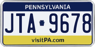 PA license plate JTA9678