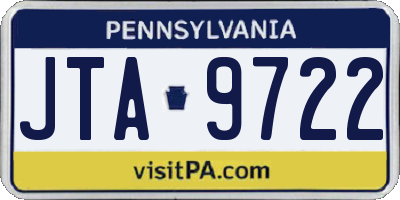 PA license plate JTA9722