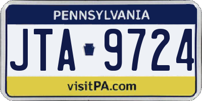 PA license plate JTA9724