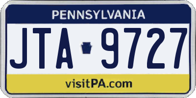 PA license plate JTA9727