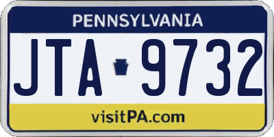 PA license plate JTA9732