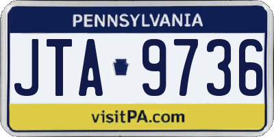 PA license plate JTA9736