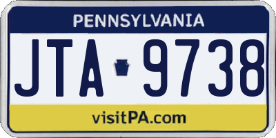 PA license plate JTA9738