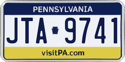 PA license plate JTA9741