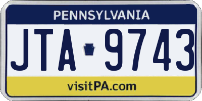 PA license plate JTA9743