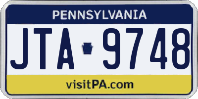 PA license plate JTA9748