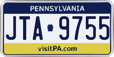 PA license plate JTA9755