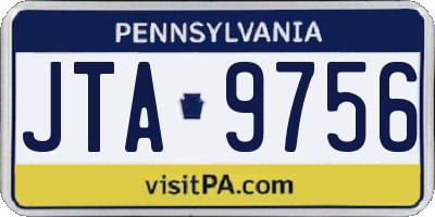 PA license plate JTA9756