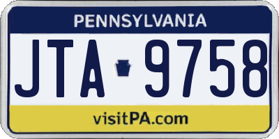 PA license plate JTA9758