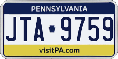 PA license plate JTA9759