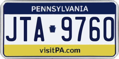 PA license plate JTA9760