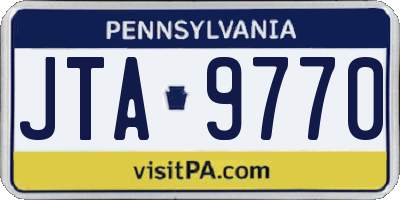 PA license plate JTA9770