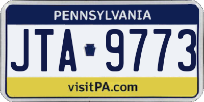 PA license plate JTA9773