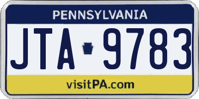 PA license plate JTA9783