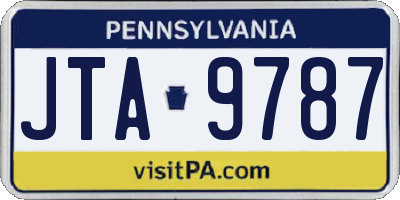 PA license plate JTA9787