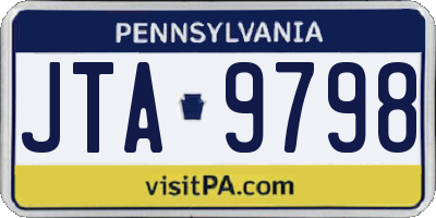 PA license plate JTA9798