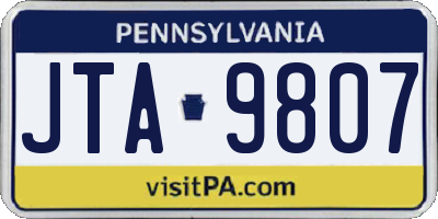 PA license plate JTA9807