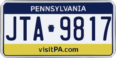 PA license plate JTA9817