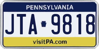 PA license plate JTA9818