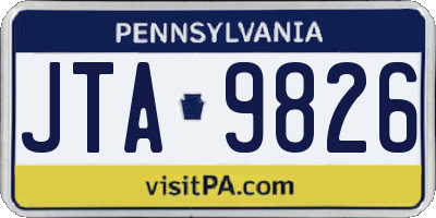 PA license plate JTA9826